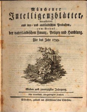 Münchner Intelligenzblatt. 1793 = Jg. 27