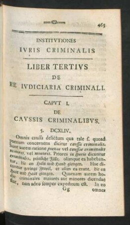 Liber Tertius De Re Iudiciaria Criminali