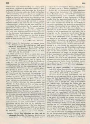 219 [Rezension] Reichskirchenrecht und neues bayerisches Kirchenrecht