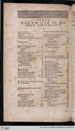 Index rervm qvae in hoc libris continentvr