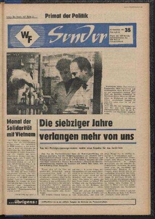 Betriebszeitung 'WF-Sender', Nr.35/1969 (28. November 1969)