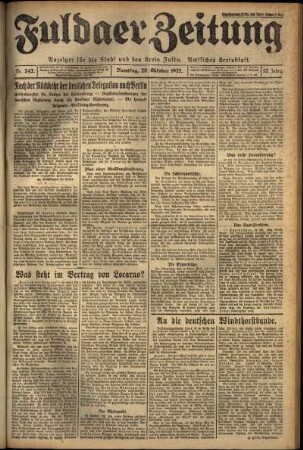 Ausgabe vom Dienstag, den 20. Oktober 1925.