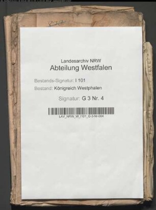Dem kaiserlichen Intendanten zu Minden wegen Anfertigung des Budgets 1807/08 geliefertn Etats- und Kassennachrichten vom Fürstentum Paderborn
