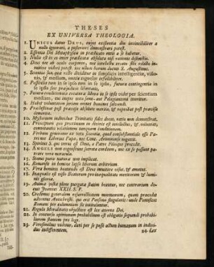 Theses Ex Universa Theologia