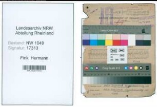 Entnazifizierung Hermann Fink , geb. 29.01.1908 (Schreiner)