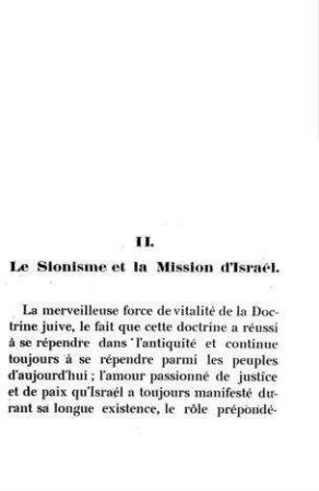 Le Sionisme et la Mission d'Israèl