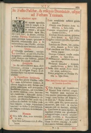 In Festo Pasche, & reliquis Dominicis, usque ad Festum Trinitatis