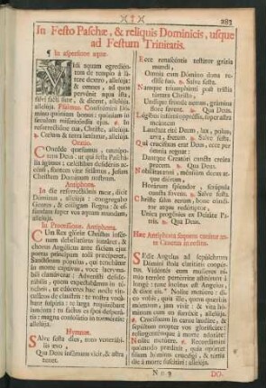 In Festo Pasche, & reliquis Dominicis, usque ad Festum Trinitatis