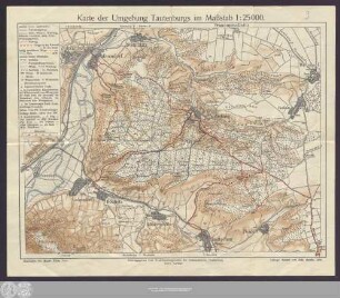 Karte der Umgebung Tautenburgs im Maßstab 1:25000.