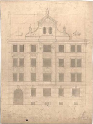 Pfann, Paul; München, Prinzregentenstr. 10; Haus Hartl - Giebelseite (Ansicht)