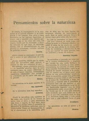 Pensamientos sobre la naturaleza