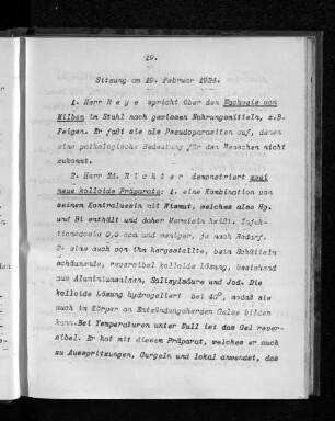 Sitzung am 19. Februar 1924.