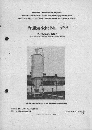 Mischfuttersilo H 010 A