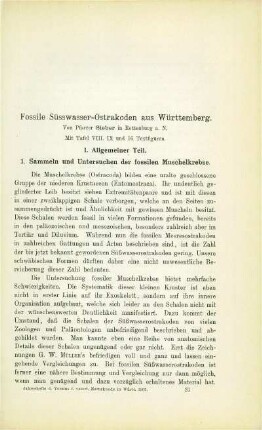 Fossile Süsswasser-Ostrakoden aus Württemberg