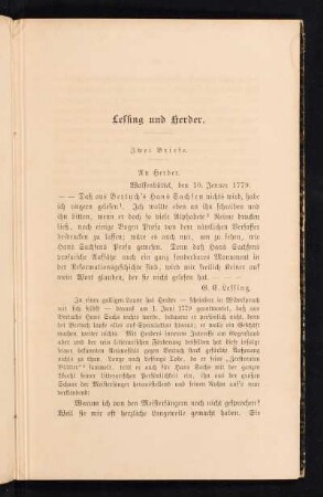Lessing und Herder.