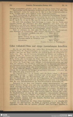 Ueber Celluloid-Films und einige Anwendungen derselben