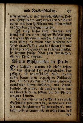 Allerley Geschwulsten der Pferde