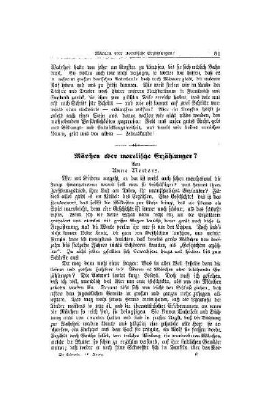 Märchen oder moralische Erzählungen?