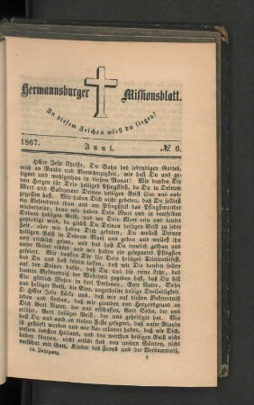 No. 6. Juni. 1867.