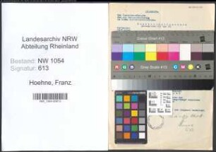 Entnazifizierung Franz Hoehne , geb. 15.01.1892 (Bahnsekretaer)