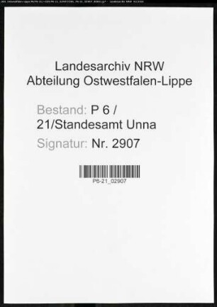 Sterberegister Standesamt Unna