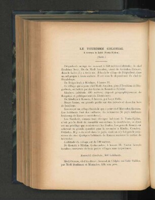 Le tourisme colonial