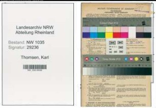 Entnazifizierung Karl Thomsen , geb. 02.06.1903 (Kaufmaennischer Angestellter)