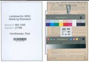 Entnazifizierung Paul Hundhausen , geb. 08.02.1896 (Pianist)