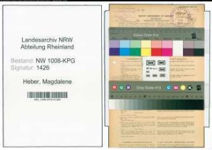 Entnazifizierung Magdalene Heber , geb. 29.04.1889 (Krankenschwester)