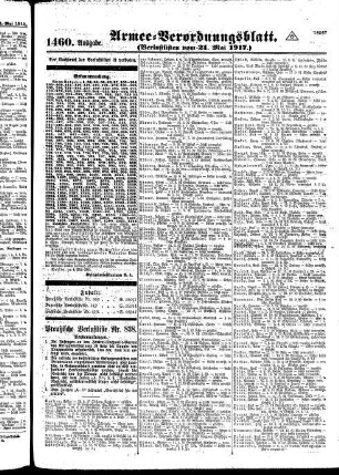 1460.Ausgabe. Montag, 21. Mai 1917