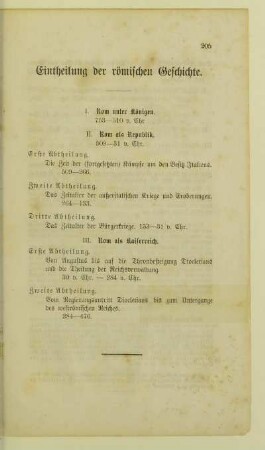 Eintheilung der römischen Geschichte