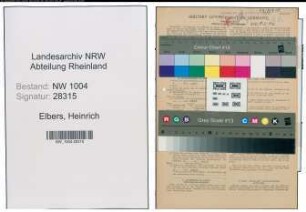 Entnazifizierung Heinrich Elbers , geb. 22.10.1897 (Mechaniker)