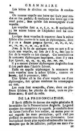 De la Prononciation.