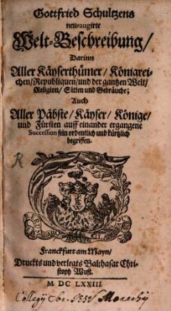 Neu-augirte Welt-Beschreibung