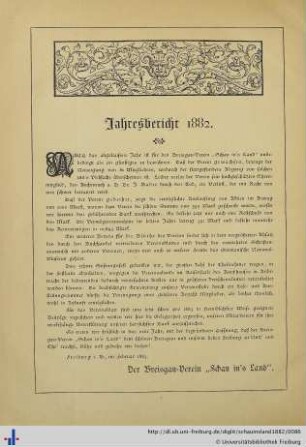 Jahresbericht 1882.