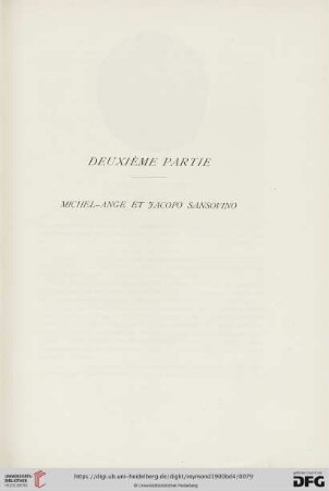 Deuxième partie: Michel-Ange et Jacopo Sansovino