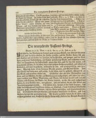 Die neunzehende Paßions-Predigt.