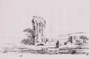 Landschaft mit Ruine und figürlicher Staffage
