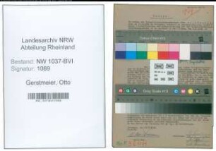 Entnazifizierung Otto Gerstmeier , geb. 17.05.1898 (Telegrafenleitungsaufseher)