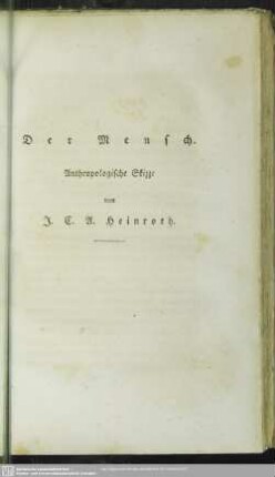 Der Mensch : Anthropologische Skizze