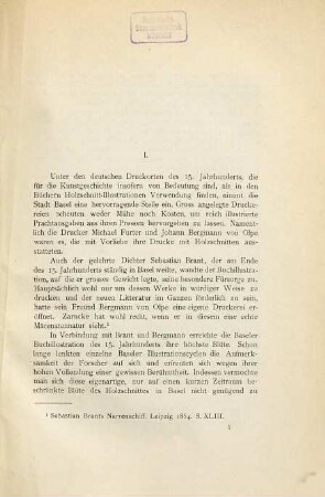 Der Meister der Bergmannschen Officin und Albrecht Dürers Beziehungen zur Basler Buchillustration : ein Beitrag zur Geschichte des Deutschen Holzschnittes
