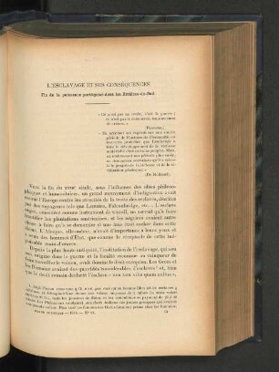 L'esclavages et ses consequences