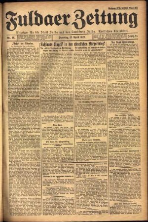 Ausgabe vom Dienstag, den 12. April 1927.