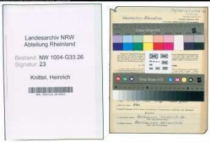 Entnazifizierung Heinrich Knittel , geb. 09.10.1898 (Lehrer)