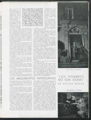 "Los hombres no son dioses" de Walter Reisch : Los argumentos interesantes
