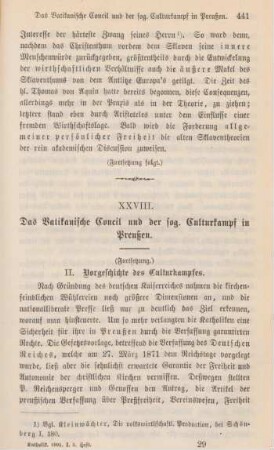 441-452 Das Vatikanische Concil und der sog. Culturkampf in Preußen : Fortsetzung