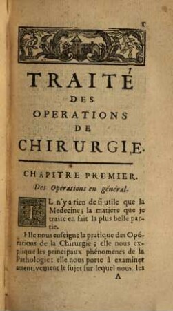 Traité des opérationes de la chirurgie