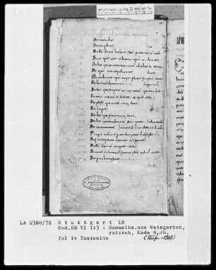 Sammelhandschrift aus Weingarten