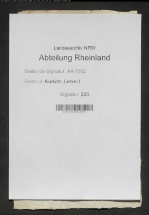 Bruchstück eines Verzeichnisses rhein. Lehnsleute