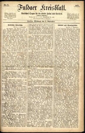 Ausgabe vom Mittwoch, den 04. September 1878.